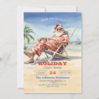 Santa Claus Beach Watercolor
