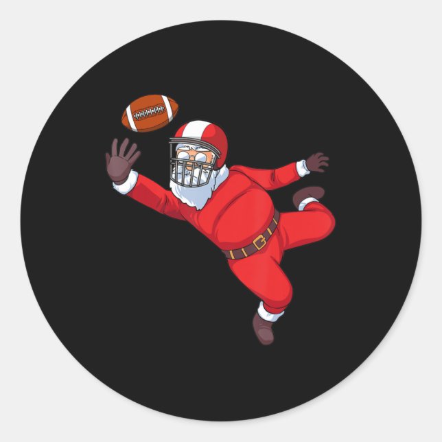 Santa Claus beim Fußballspielen Runder Aufkleber (Vorderseite)