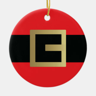 Santa Claus Belt Christmas  Keramik Ornament