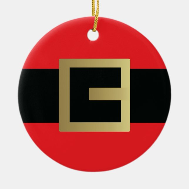 Santa Claus Belt Christmas  Keramik Ornament (Vorne)