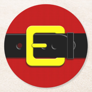 Santa Claus Belt Runder Pappuntersetzer