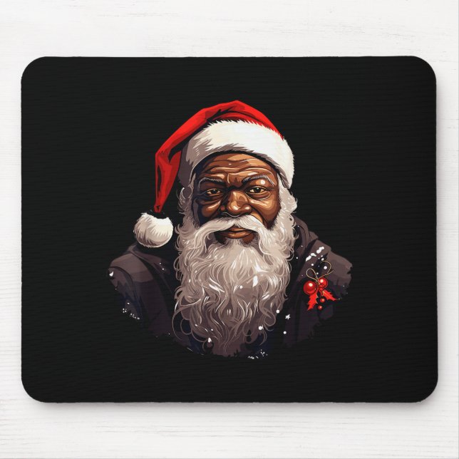 Santa Claus Black Christmas Xmas Santa Afro Africa Mousepad (Vorne)