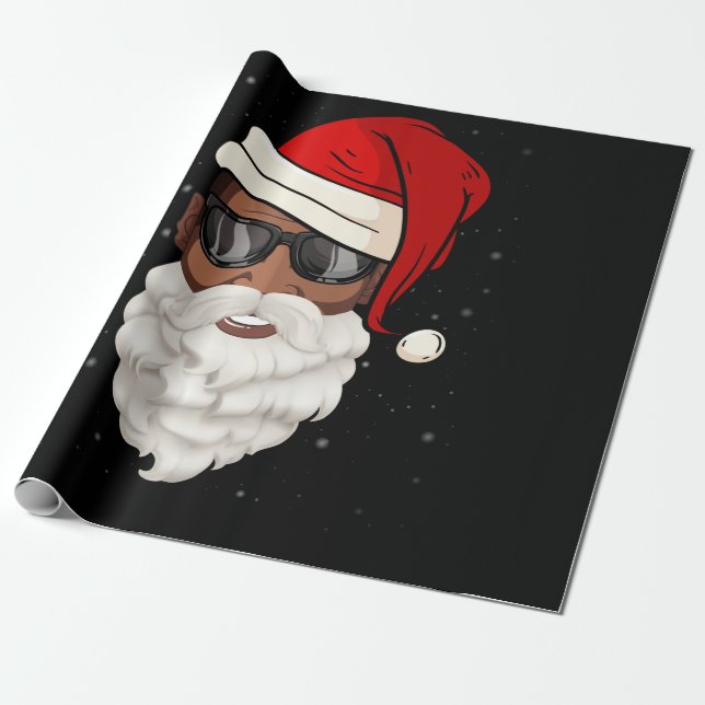 Santa Claus Black Xmas Santa Afro American Geschenkpapier (Ungerollt)
