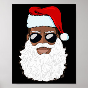 Santa Claus Black Xmas Santa Afro American Poster