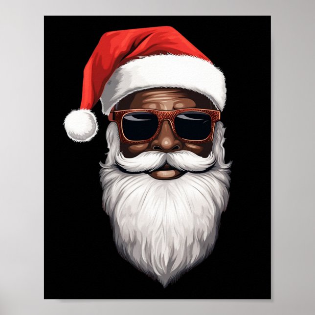 Santa Claus Black Xmas Santa Afro American Poster (Vorne)