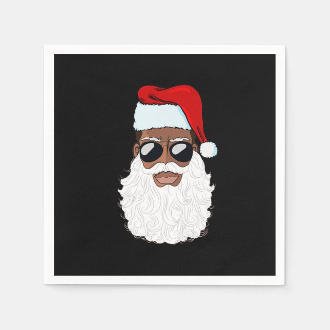 Santa Claus Black Xmas Santa Afro American Serviette (Vorderseite)