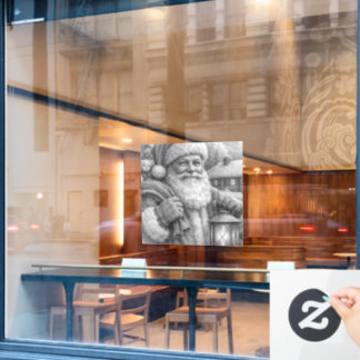 Santa-Claus-Bleistiftskizze-Fensteraufkleber Fensteraufkleber