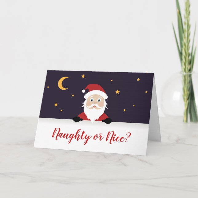 Santa Claus böse oder brav Karte (Vorderseite)