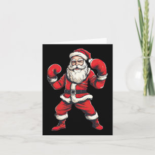 Santa Claus Boxer Boxing Kickboxing Weihnachtsmart Karte