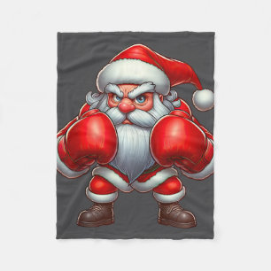 Santa Claus Boxing Boxer Frohe Weihnachten Xm Fleecedecke