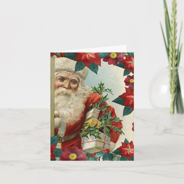 Santa Claus bringing gifts and presents Karte (Vorderseite)