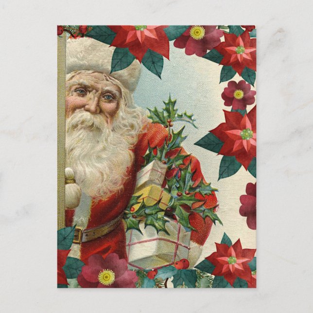 Santa Claus bringing gifts and presents Postkarte (Vorderseite)