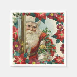 Santa Claus bringing gifts and presents Serviette