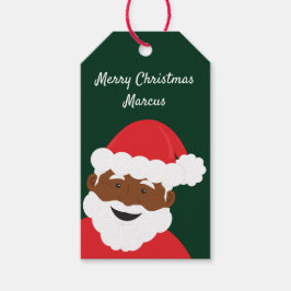 Santa Claus Brown Skin Name Frohe Weihnachten Geschenkanhänger