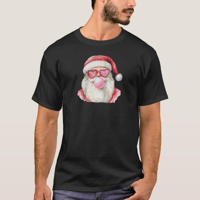 Santa Claus Bubble Gum Funny Christmas Raglan Base T-Shirt (Vorderseite)
