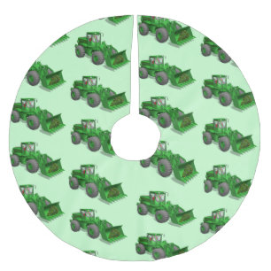Santa Claus Bulldozer Operator Polyester Weihnachtsbaumdecke