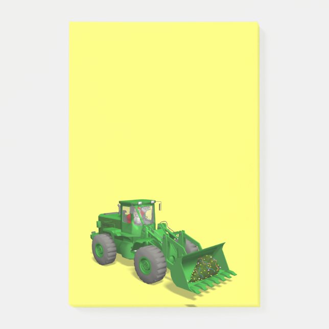 Santa Claus Bulldozer Operator Post-it Klebezettel (Vorderseite)