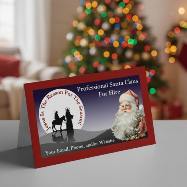 Santa Claus Business Card Faltzelt Visitenkarten (Von Creator hochgeladen)
