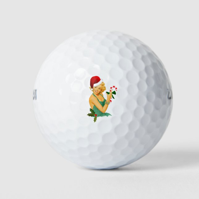 Santa Claus Button auf Golfball (Vorderseite)
