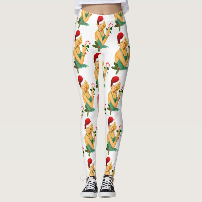 Santa Claus Button auf Leggings (Vorderseite)