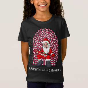 Santa Claus Candy Cane Throne Weihnachten T-Shirt