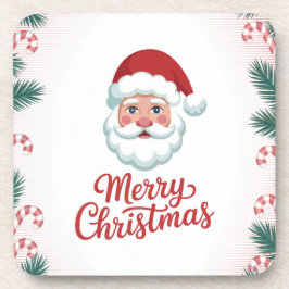 Santa Claus Candy Canes Plastic Coaster Set Getränkeuntersetzer