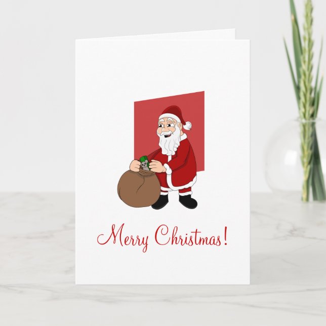 Santa Claus Cartoon Feiertagskarte (Vorderseite)