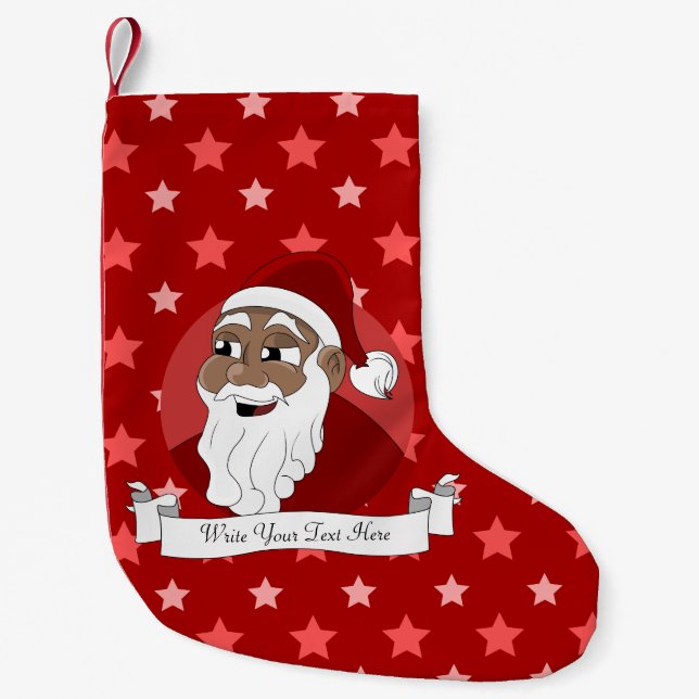 Santa Claus Cartoon Kleiner Weihnachtsstrumpf (Vorderseite)
