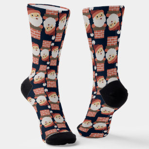 Santa Claus Chimney Weihnachtsmuster Socken