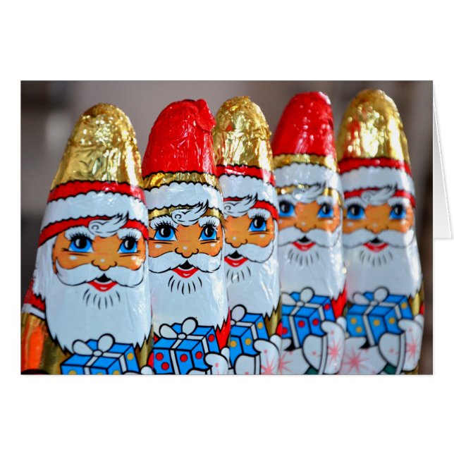 Santa Claus Chocolates Grußkarte (Vorderseite (Horizontal))