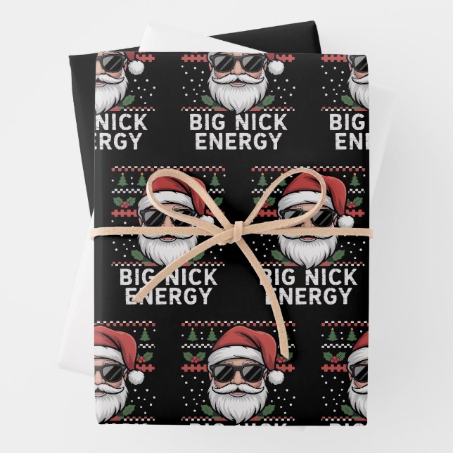 Santa Claus Christmas Big Nick Energy Party Funny Geschenkpapier Set (Beispiel)