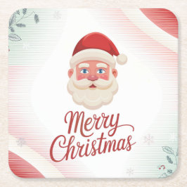 Santa Claus Christmas Coaster Set Rechteckiger Pappuntersetzer