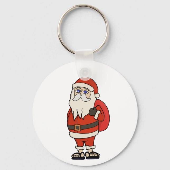 Santa Claus Christmas Flip Flops Schlüsselanhänger (Vorderseite)