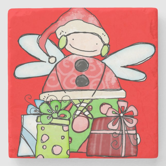 Santa Claus Christmas Marble Stone Untersetzer (Vorderseite)