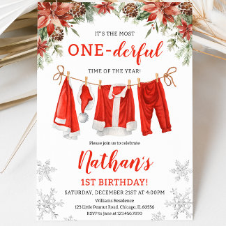 Santa Claus Clothesline Geburtstag Einladung