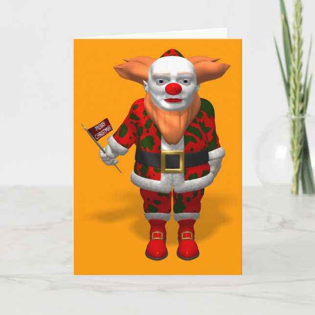 Santa Claus Clown Feiertagskarte (Vorderseite)
