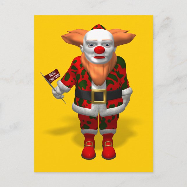Santa Claus Clown Feiertagspostkarte (Vorderseite)