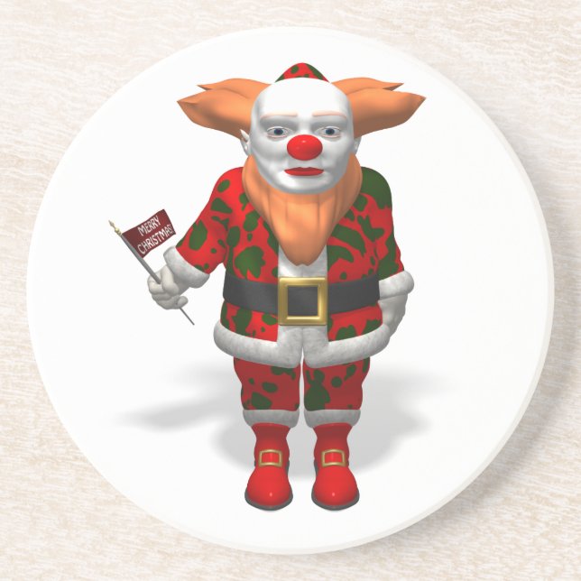 Santa Claus Clown Getränkeuntersetzer (Vorne)
