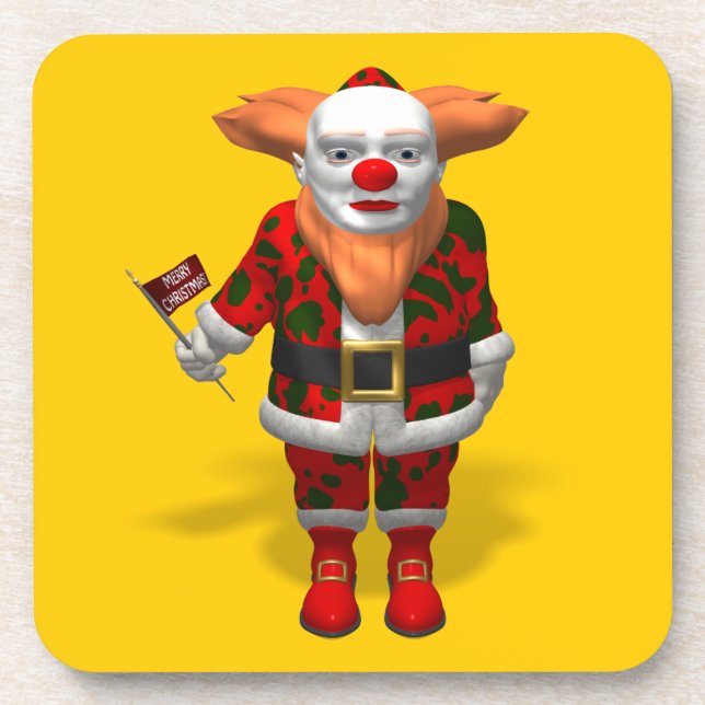 Santa Claus Clown Getränkeuntersetzer (Vorderseite)