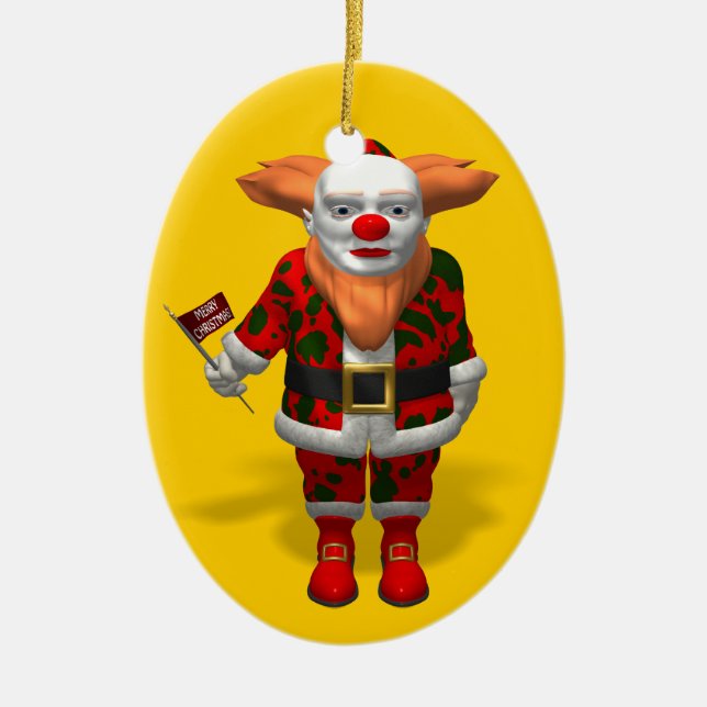 Santa Claus Clown Keramik Ornament (Vorne)