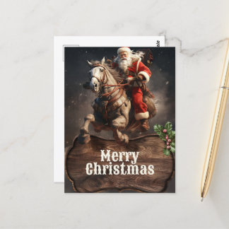 Santa Claus Cowboy Art Postkarte