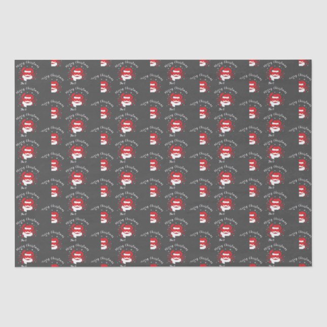 Santa Claus Crab Frohe Weihnachten Seidenpapier (Vorderseite)