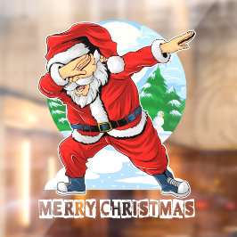 Santa Claus Dabbing Tanz Frohe Weihnachtsgeschäft Fensteraufkleber