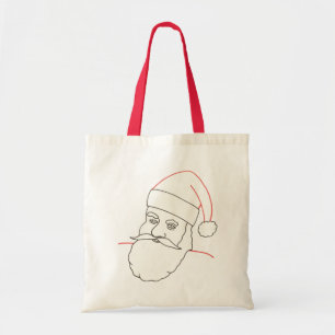 Santa Claus, dessin des contours, sacs en toile de