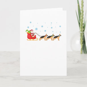 Santa Claus Deutscher Schäferhund Rentier Weihnach Karte