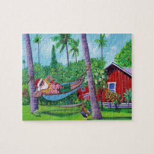 Santa Claus d'Hawaii Mele Kalikimaka Jigsaw Puzzle