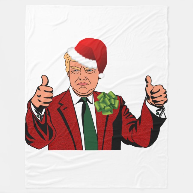 santa claus donald trump Weihnachtsdecke Fleecedecke (Vorderseite)