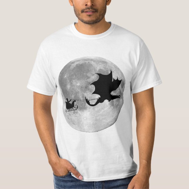 Santa Claus Dragon Rider Sleigh Rider T-Shirt (Vorderseite)