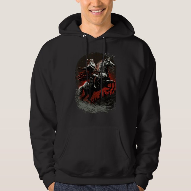 Santa Claus Drive On Reindeer Centered Epics Graph Hoodie (Vorderseite)