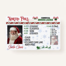Santa Claus Driver License Christmas Abzeichen